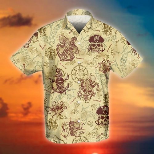 Octopus pirate hawaiian shirt
