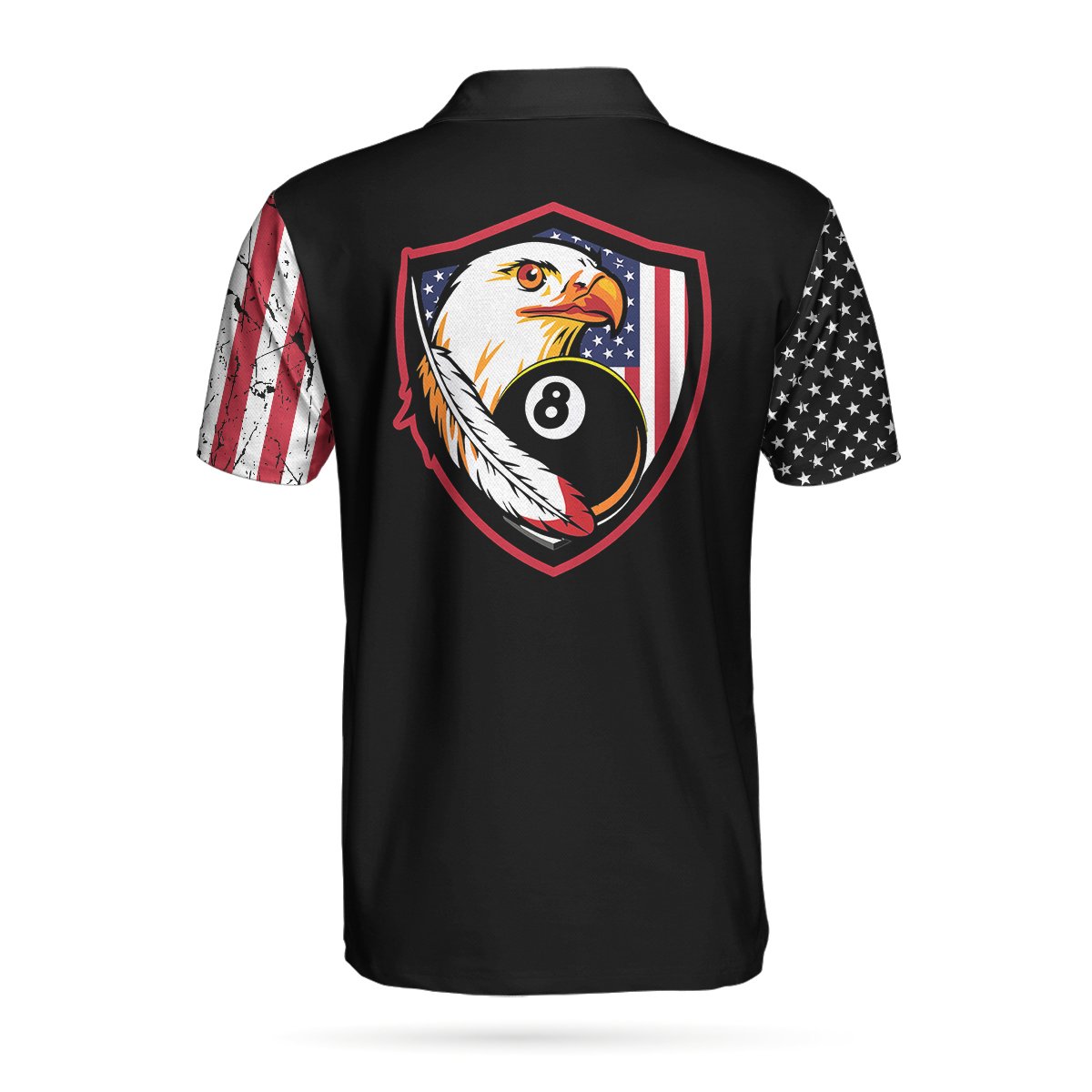 Billiards Eagle American Flag Short Sleeve Polo Shirt - LIMITED EDITION 3 10 Billiards Eagle American Flag Short Sleeve Polo Shirt 2