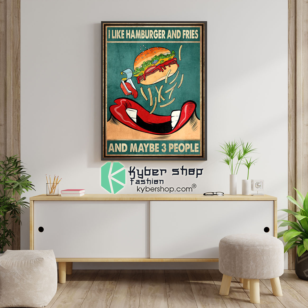 I like hamburger and fries and maybe 3 people poster 4 I like hamburger and fries and maybe 3 people poster 1