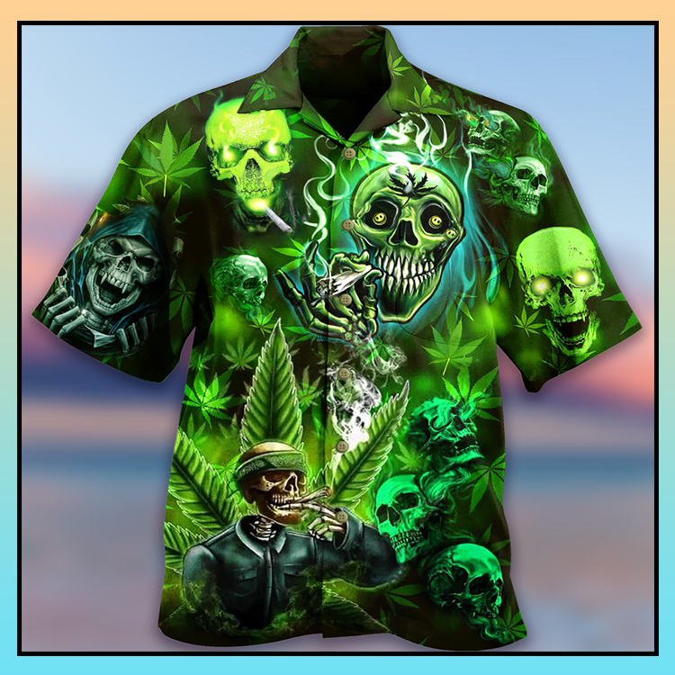 Skull smoke weed so high hawaiian shirt - LIMITED EDITION 3 15.2 1