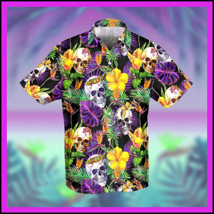 Skull tropical hawaiian shirt2