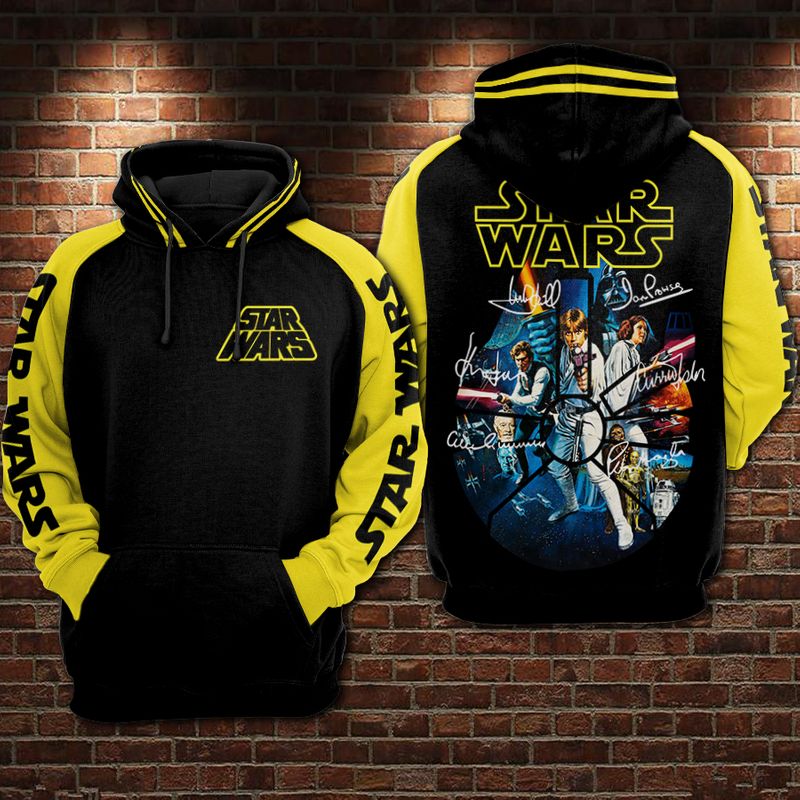 12 Star Wars signatures all over print 3d hoodie 1