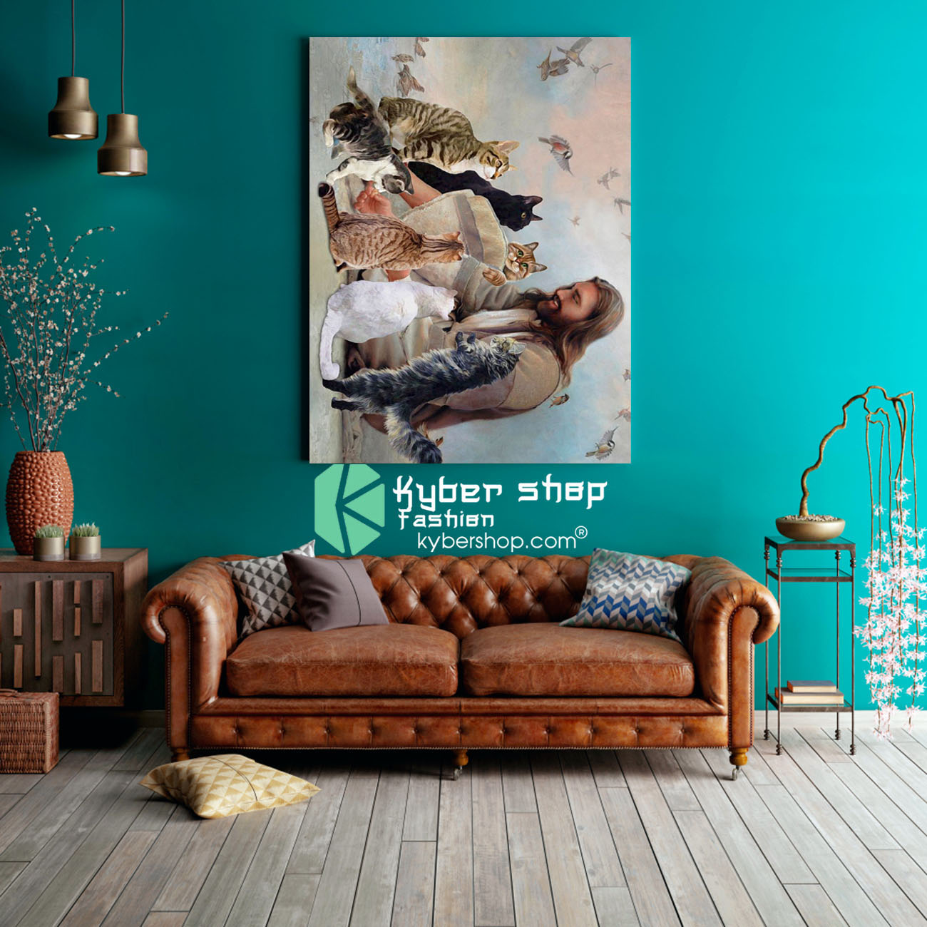 God surrounded by Cats angels Poster 3