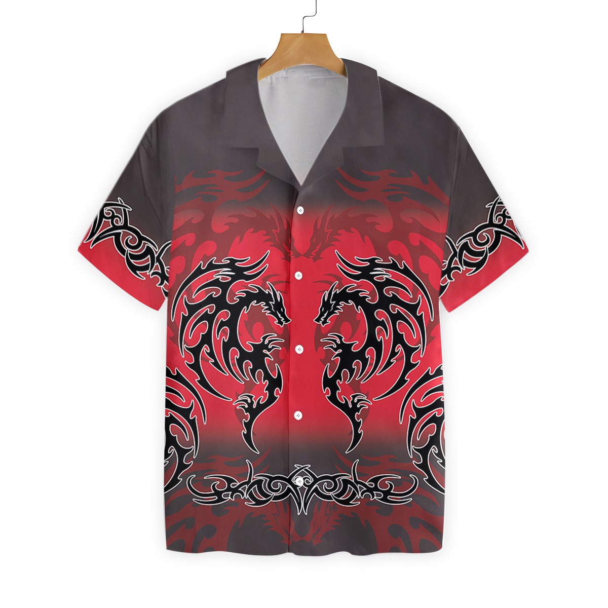 13 Red Tribal Dragon Hawaiian Shirt 1