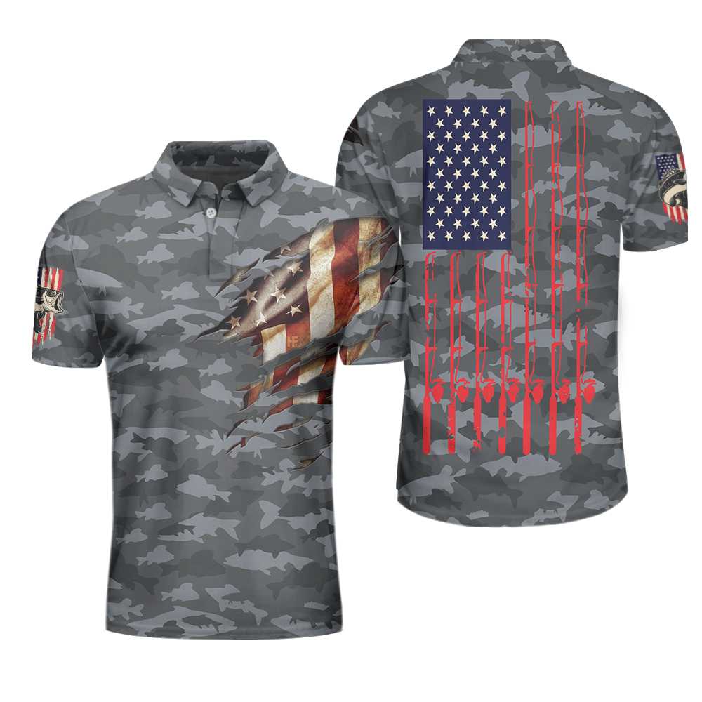 Fishing American Flag Polo Shirt - LIMITED EDITION 4 8 Fishing American Flag Polo Shirt 3