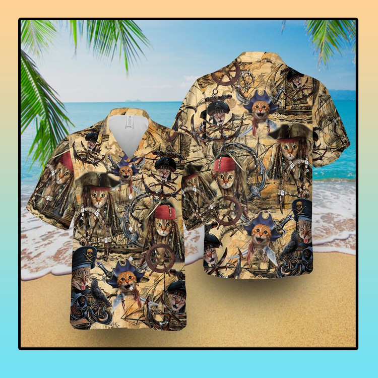 Pirate Cat Short Sleeve Hawaiian Shirt 3 Pirate Cat Short Sleeve Hawaiian Shirt4