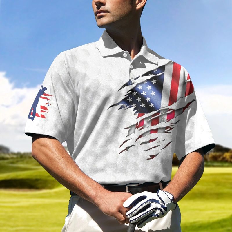 Golf American flag polo shirt