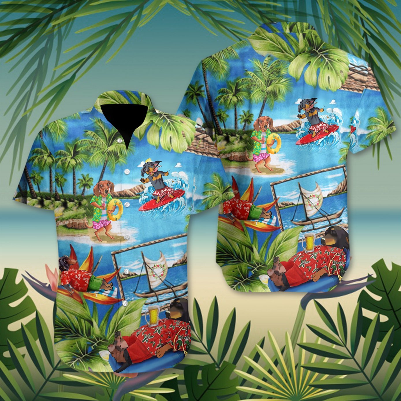 Dachshund American Summer Hawaii Shirt 5 Dachshund American Summer Hawaii Shirt 3