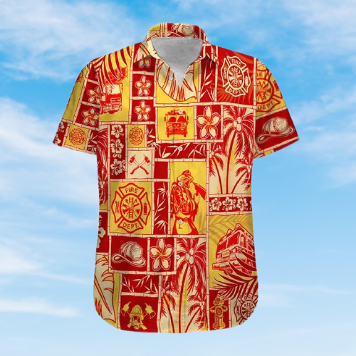 Firefighter Fire Hawaiian Shirt And Shorts 5 Firefighter Fire Truck Hawaiian Shirt removebg preview
