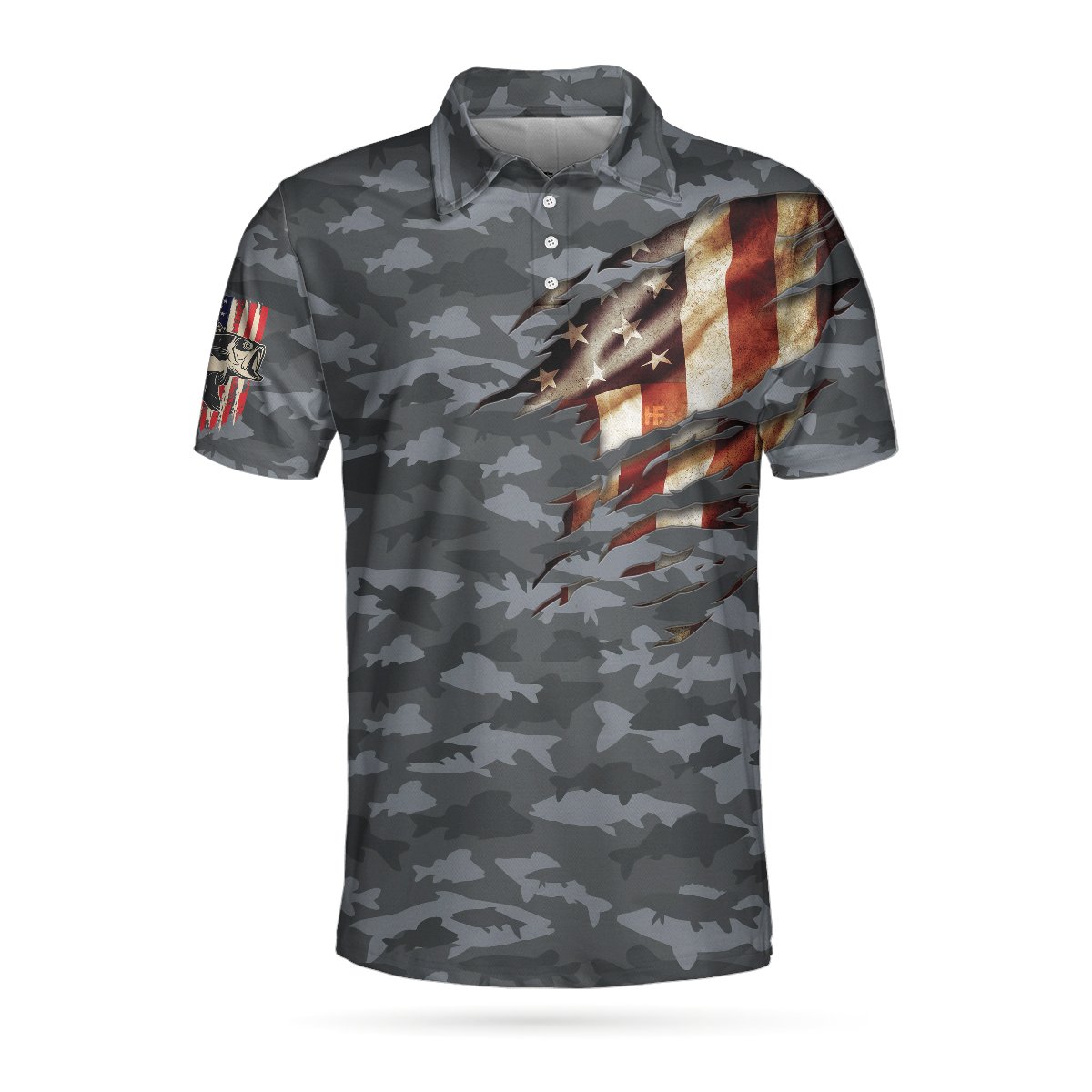 Fishing American Flag Polo Shirt - LIMITED EDITION 1 8 Fishing American Flag Polo Shirt 1