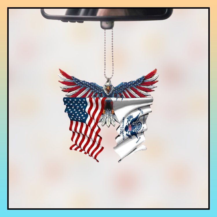 Confederate United States American Eagle flag car hanging ornament - LIMITED EDITION 3 2.3 1