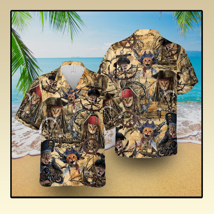 Pirate Cat Short Sleeve Hawaiian Shirt 5 Pirate Cat Short Sleeve Hawaiian Shirt2