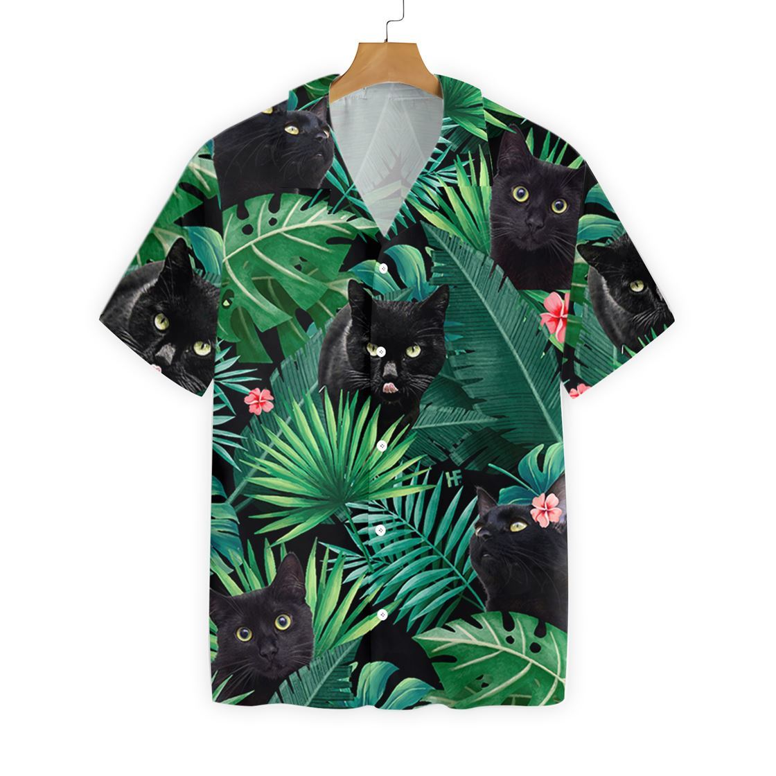 Tropical Black Cat Hawaiian Shirt 2