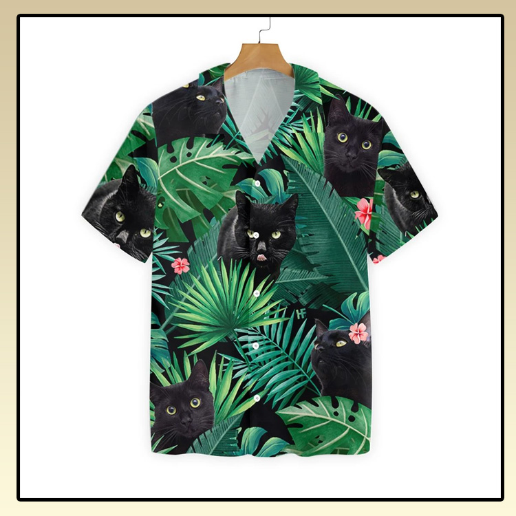Tropical Black Cat Hawaiian Shirt 2 Tropical Black Cat Hawaiian Shirt2