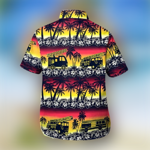 Fire Truck Hibicus Hawaiian Shirt And Short 2 Fire Truck Hibicus Hawaiian Shirt 1 removebg preview 1