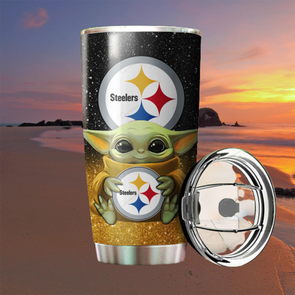 Baby Yoda Hug Pittsburgh Steelers Tumbler 3 Baby Yoda Hug Pittsburgh Steelers 20oz Tumbler6