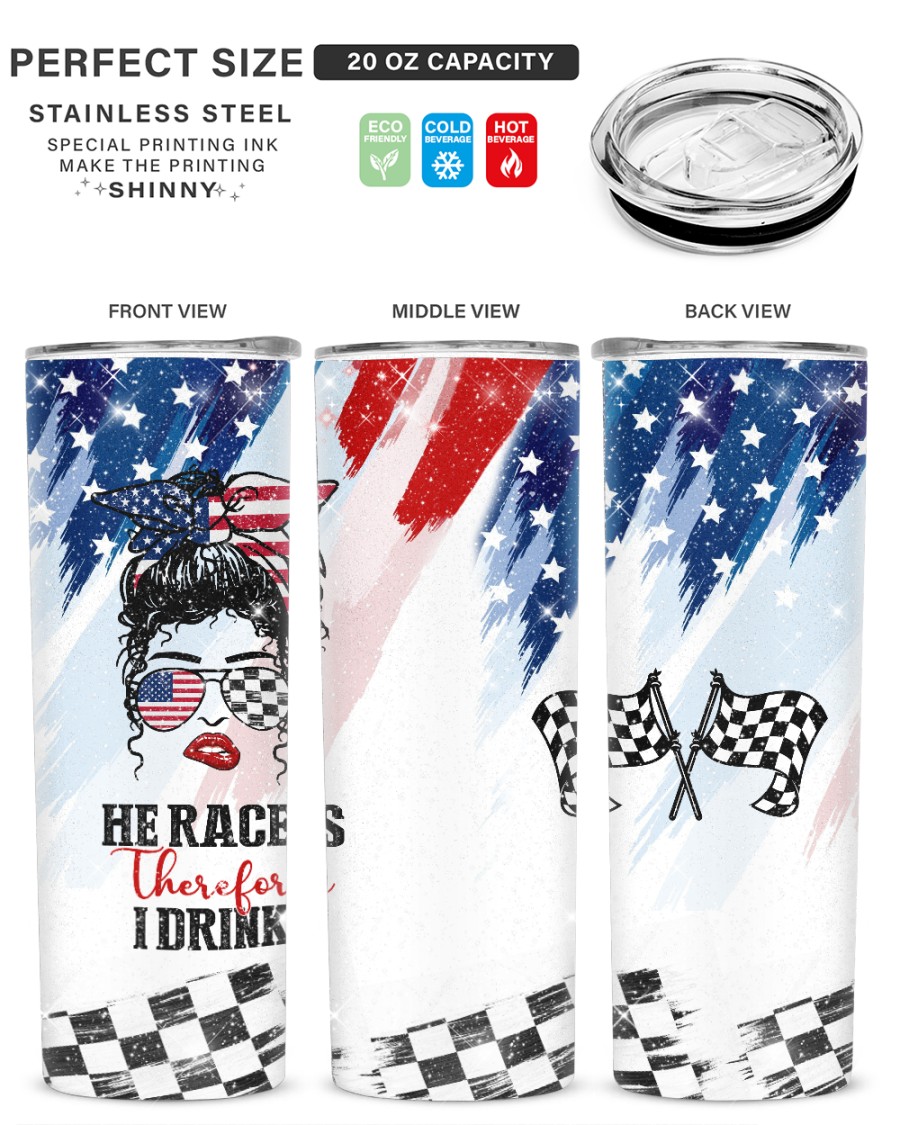 He races therefore I drink glitter tumbler - LIMITED EDITION 3 1 He races therefore I drink glitter tumbler 3