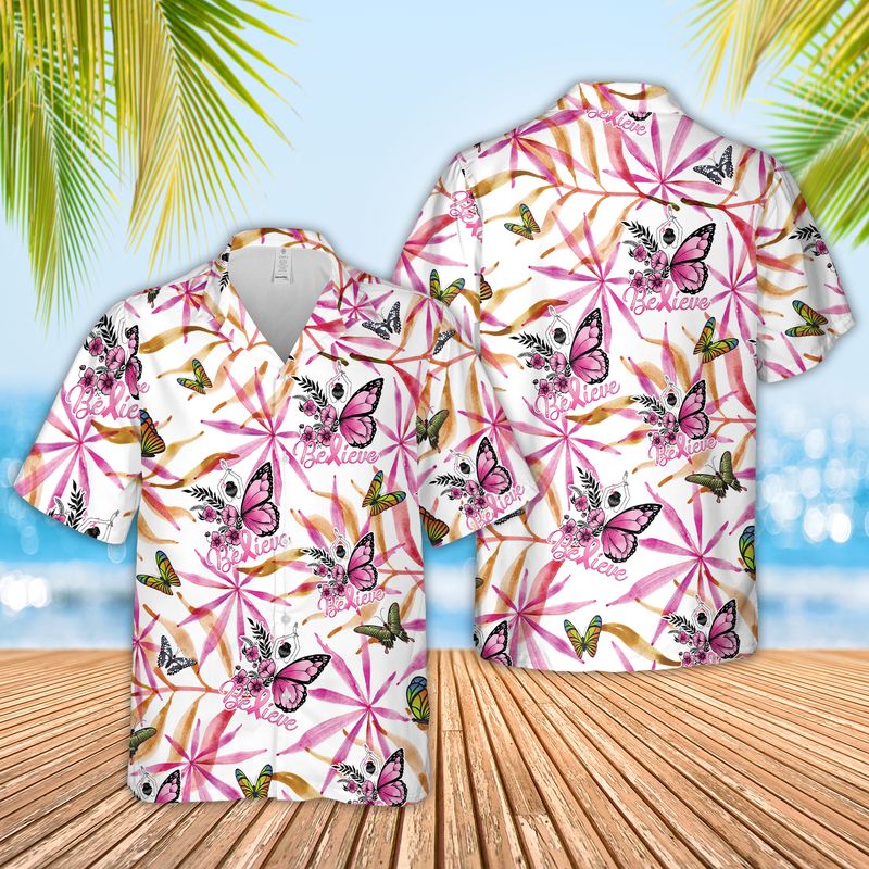 Butterfly Cancer Hawaiian Shirt