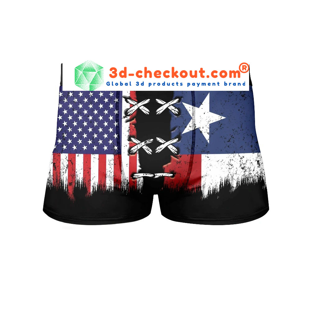 Texas American flag men boxer