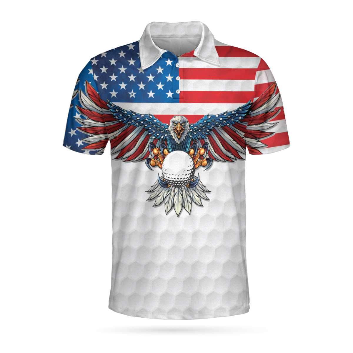 Golf American Flag Eagle Wings Polo Shirt - LIMITED EDITION 1 5 Golf American Flag Eagle Wings Polo Shirt 1