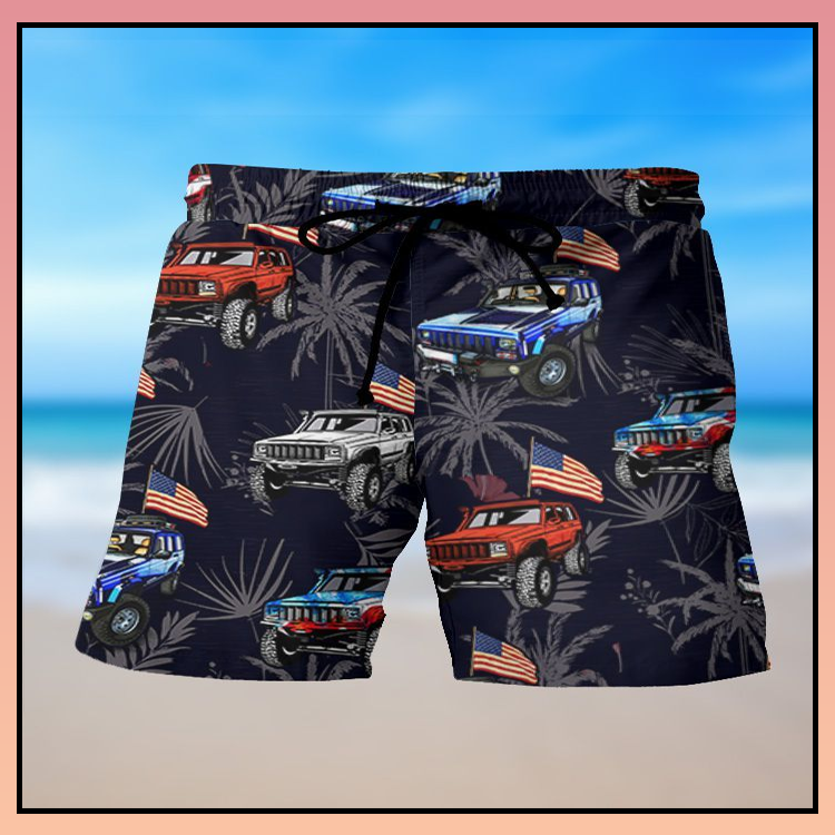 Jeep Cherokee XJ flag hawaiian shirt and short - LIMITED EDITION 5 10 Jeep Cherokee XJ flag hawaiian shirt and short 2 1