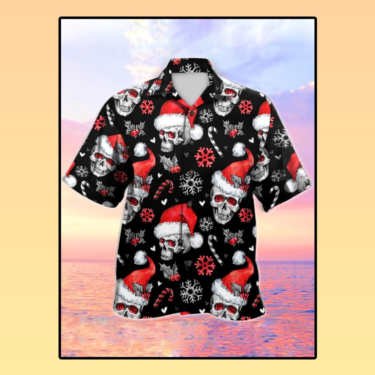 Skull Santa Clause hawaiian shirt