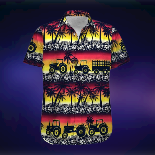 Tractor Hibicus Hawaiian Shirt removebg preview