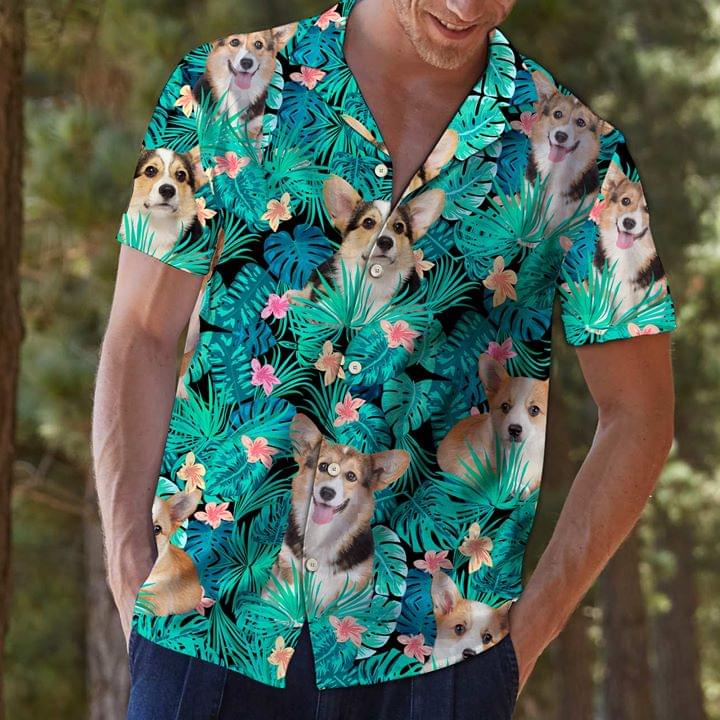 Corgi Tropical Hawaiian Shirt 1 Corgi-Tropical-Hawaiian-Shirt