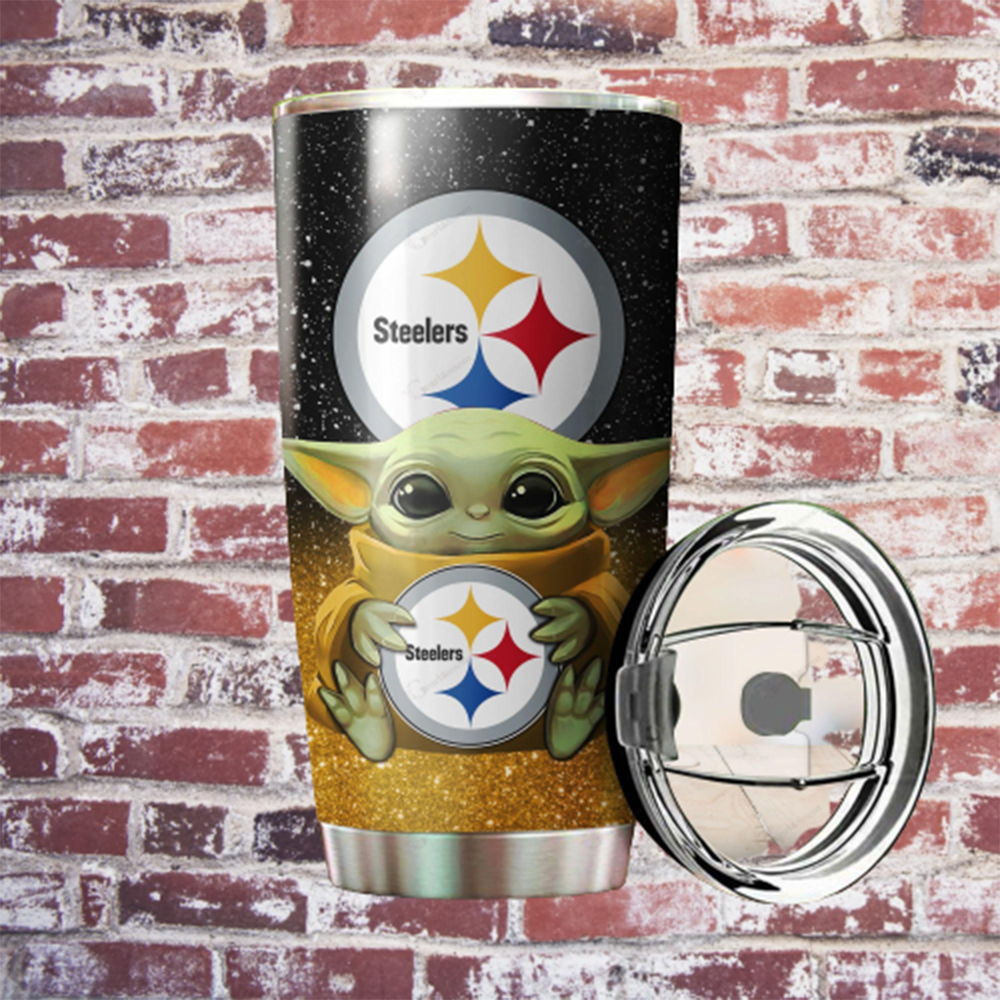 Baby Yoda Hug Pittsburgh Steelers Tumbler 4 Baby Yoda Hug Pittsburgh Steelers 20oz Tumbler5