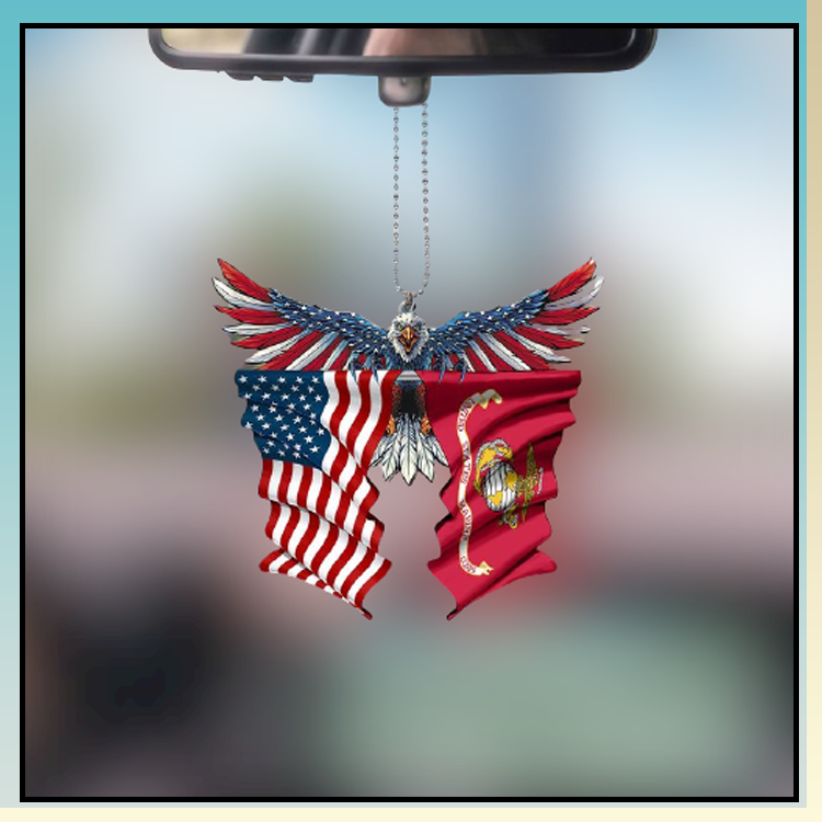 Marine corps United States American Eagle flag car hanging ornament - LIMITED EDITION 3 5.3 1
