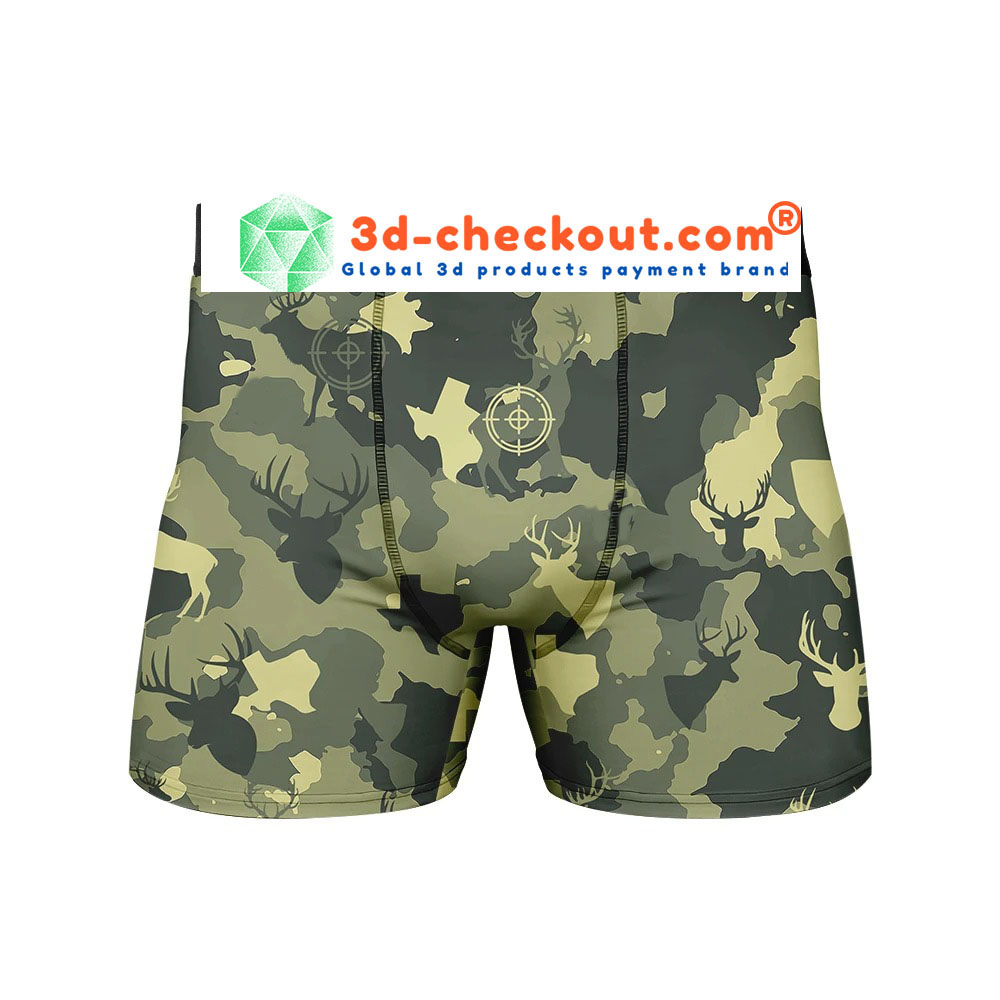 Camouflage Hunting deer Texas men boxer