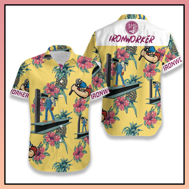 Ironworker Pineapple Pattern Hawaiian Shirt