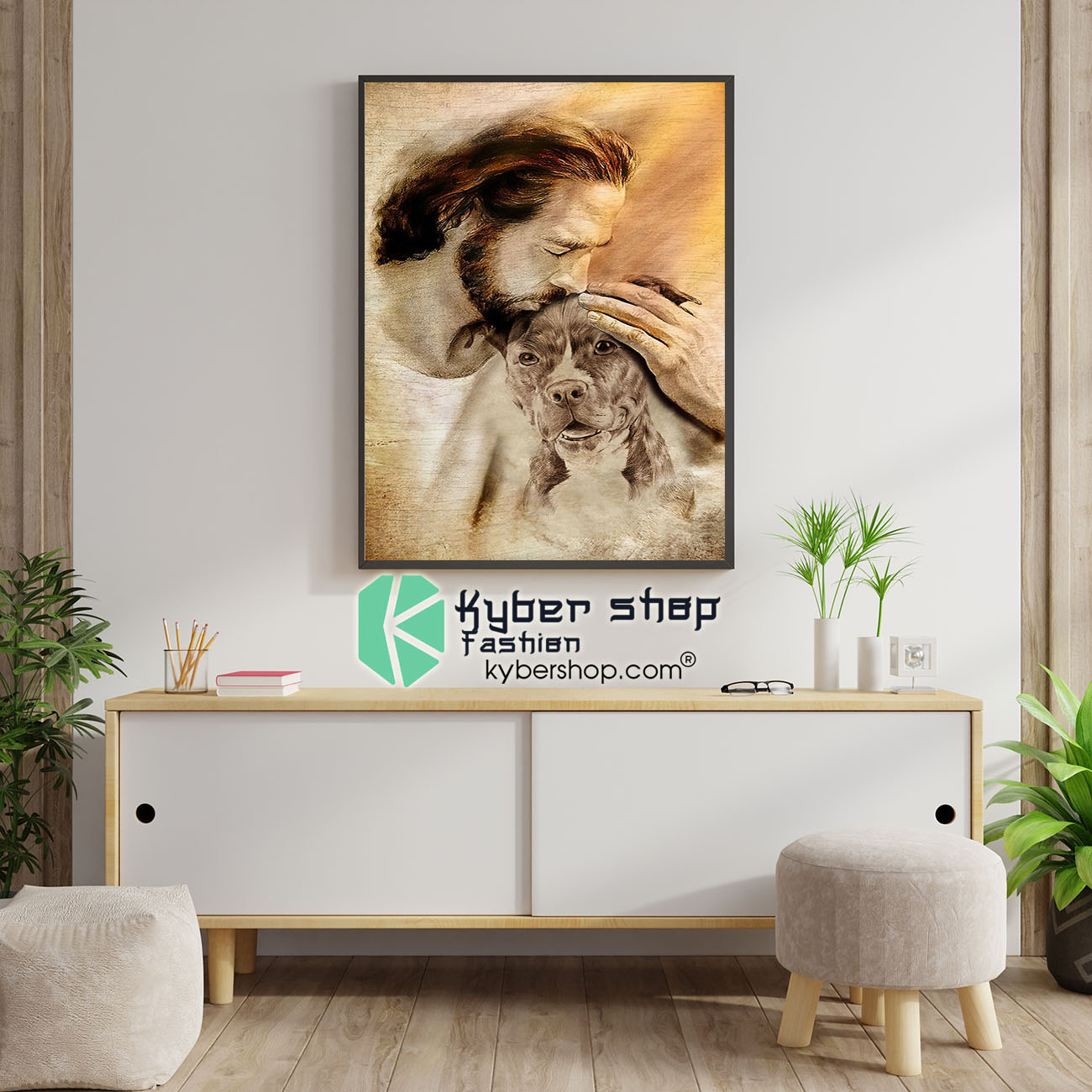 Jesus with lovely pitbull lover poster 3 Jesus with lovely pitbull lover poster 1