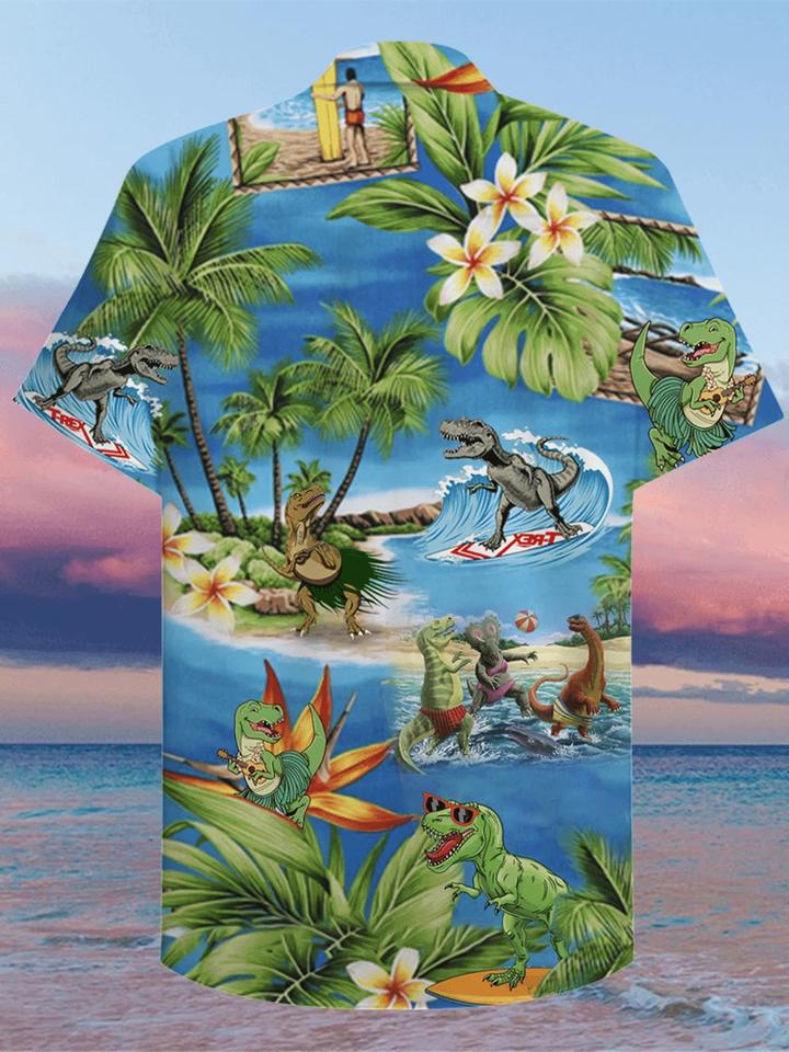 Dinosaur Coconut tree hawaiian shirt - LIMITED EDITION 4 4