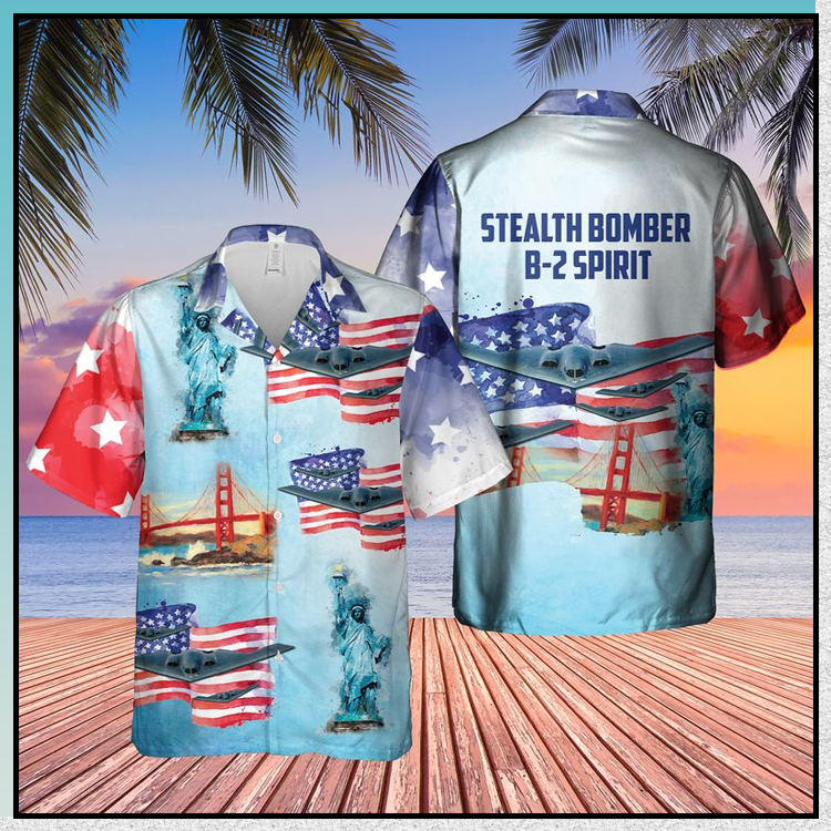 13 Stealth Bomber B 2 Spirit Sleeve Hawaiian Shirt 1