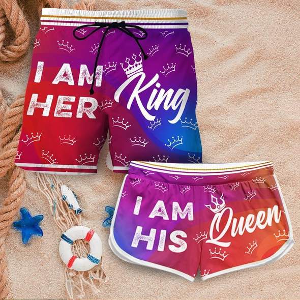 King I am her I am his Queen couple short pants 1 King I am her I am his Queen couple short pants