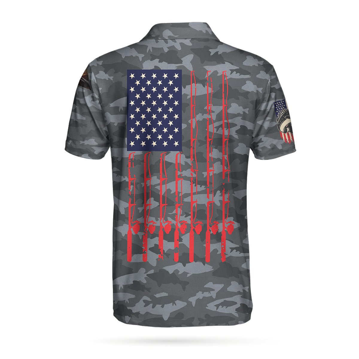 Fishing American Flag Polo Shirt - LIMITED EDITION 3 8 Fishing American Flag Polo Shirt 2