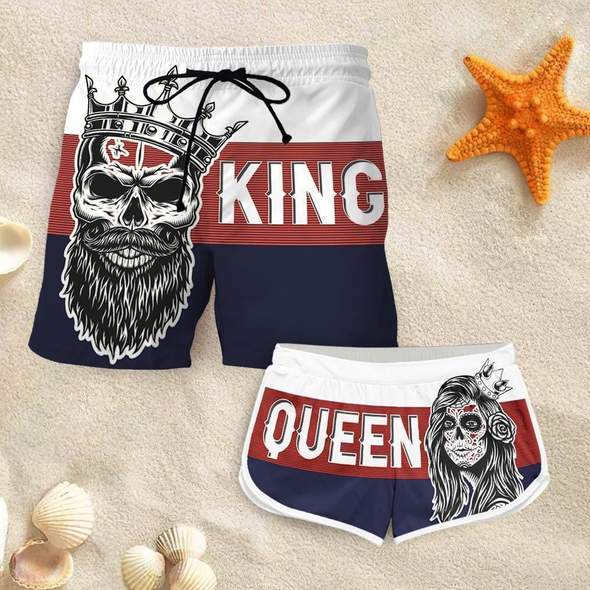 King Queen K and Q couple short pants