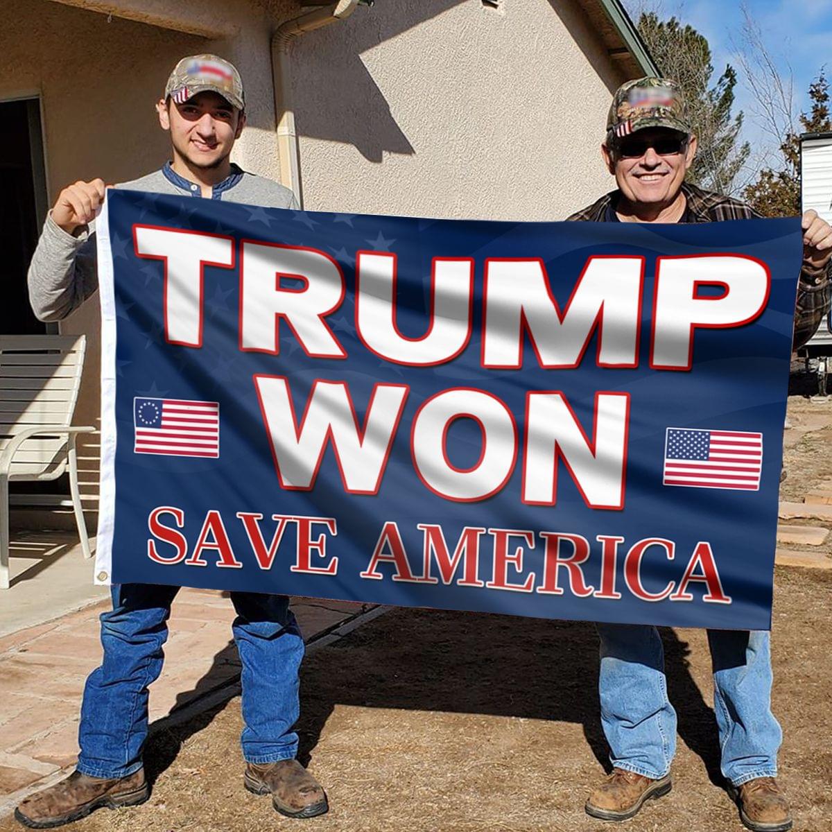 Trump won save America Flag