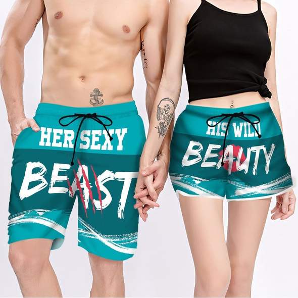 Her sexy beast his wild beauty couple short pants 3 Her sexy beast his wild beauty couple short pants4