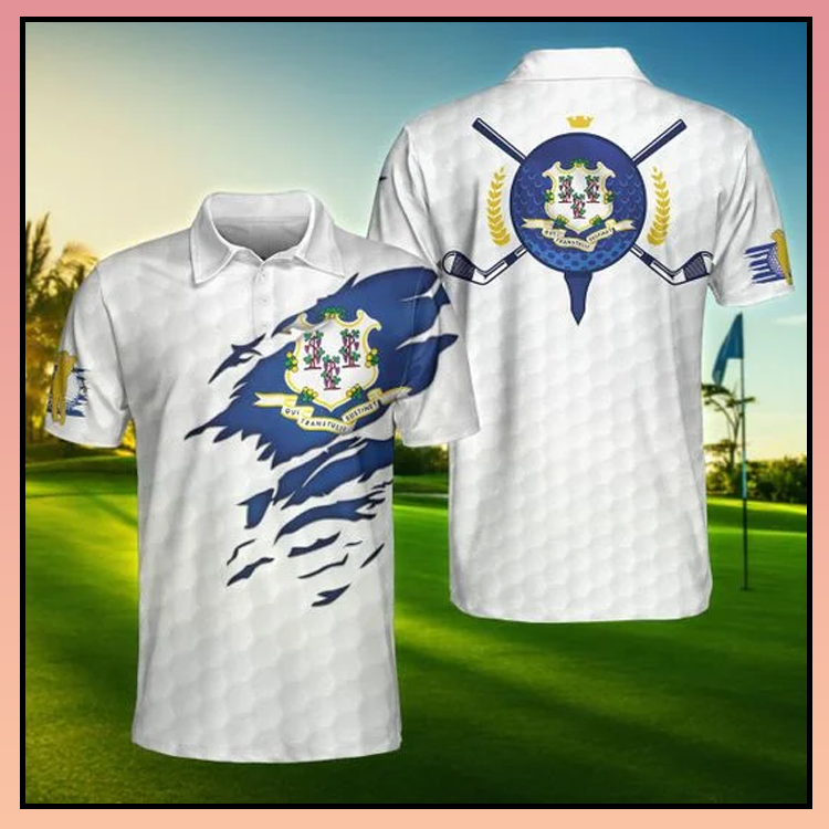 Connecticut Flag Golfer Polo Shirt