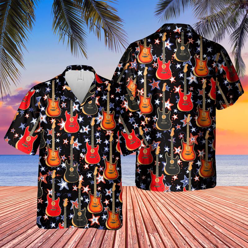Fender Electric Guitar American Acoustasonic Stratocaster Hawaiian Shirt 1