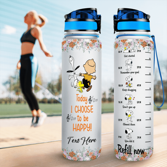 11 Snoopy and Charlie Brown Today I Choose to be Happy Tracker Bottle 1
