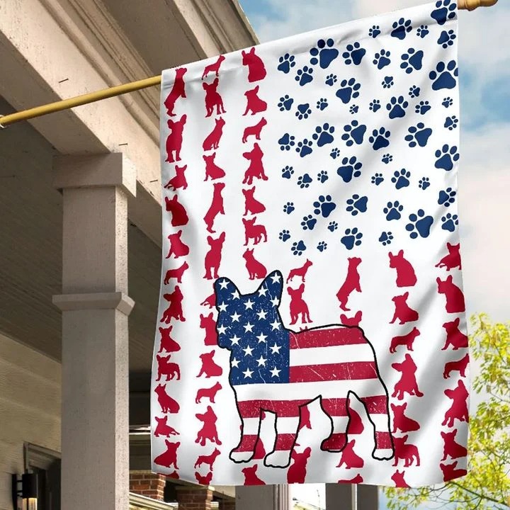 Frenchie American house and garden flag