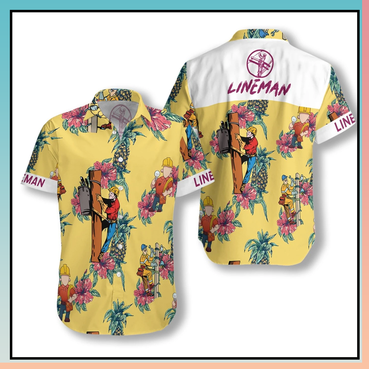 Lineman Pineapple Pattern Hawaiian Shirt