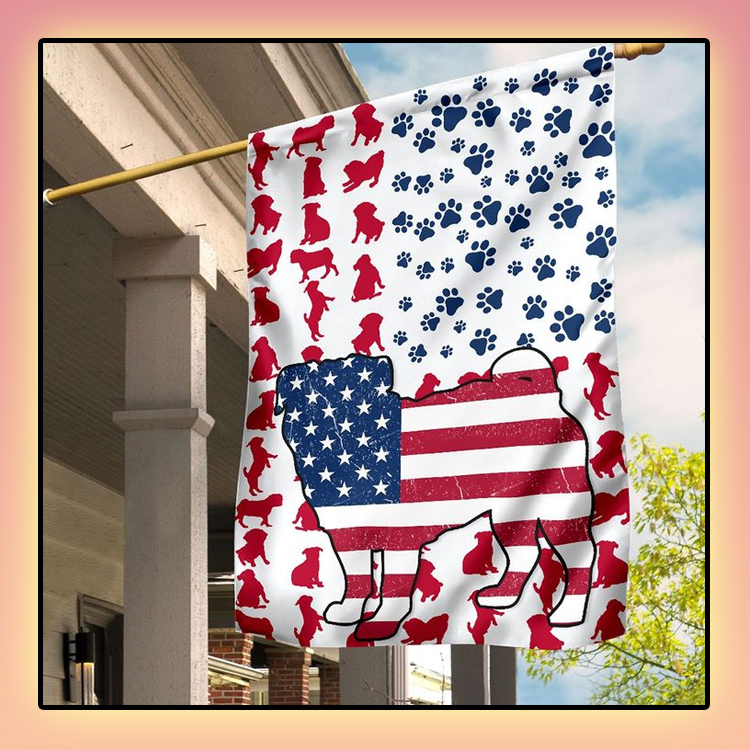 Pug Amercian house flag and garden flag 3 Pug Amercian house flag and garden flag3