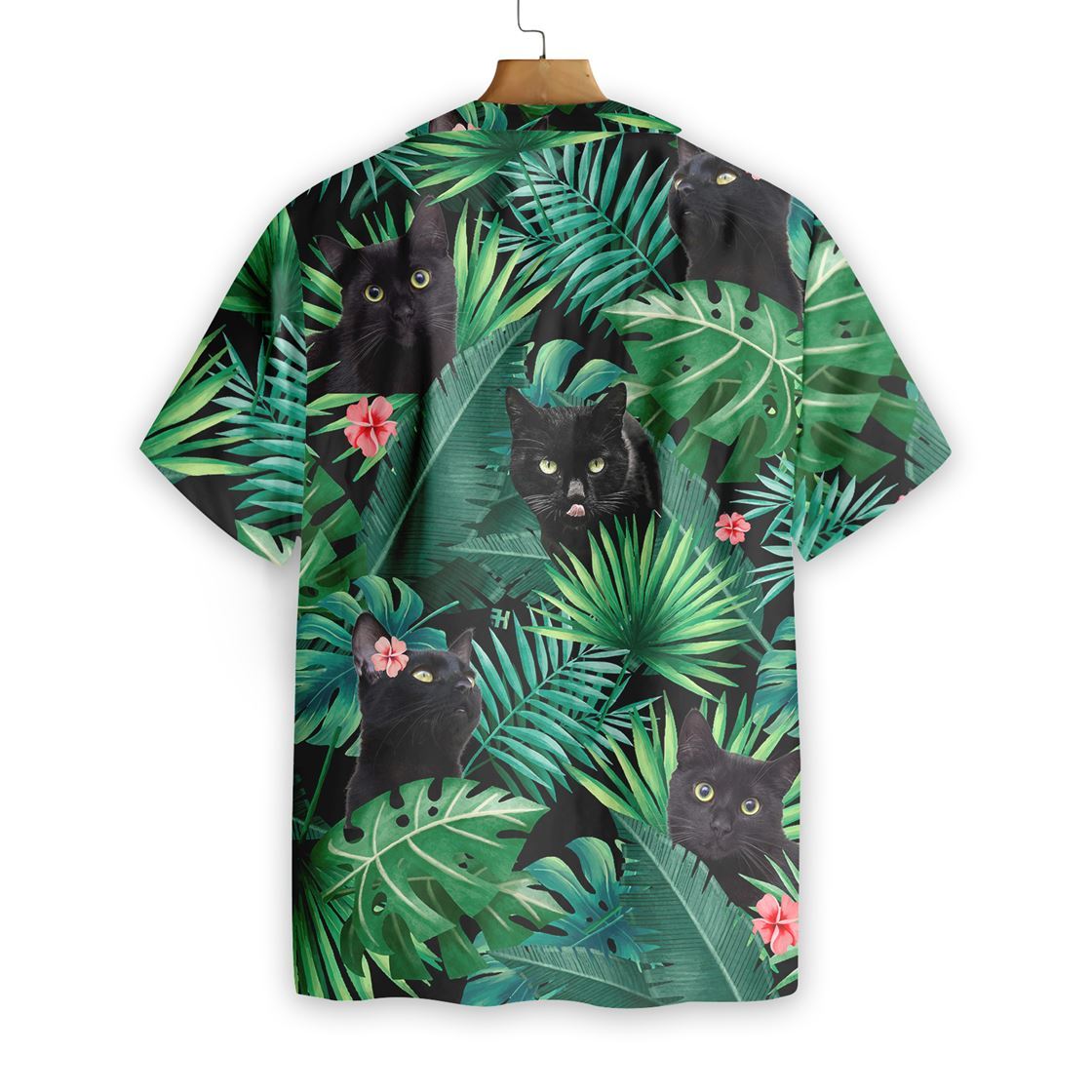 Tropical Black Cat Hawaiian Shirt 2 Tropical Black Cat Hawaiian Shirt1