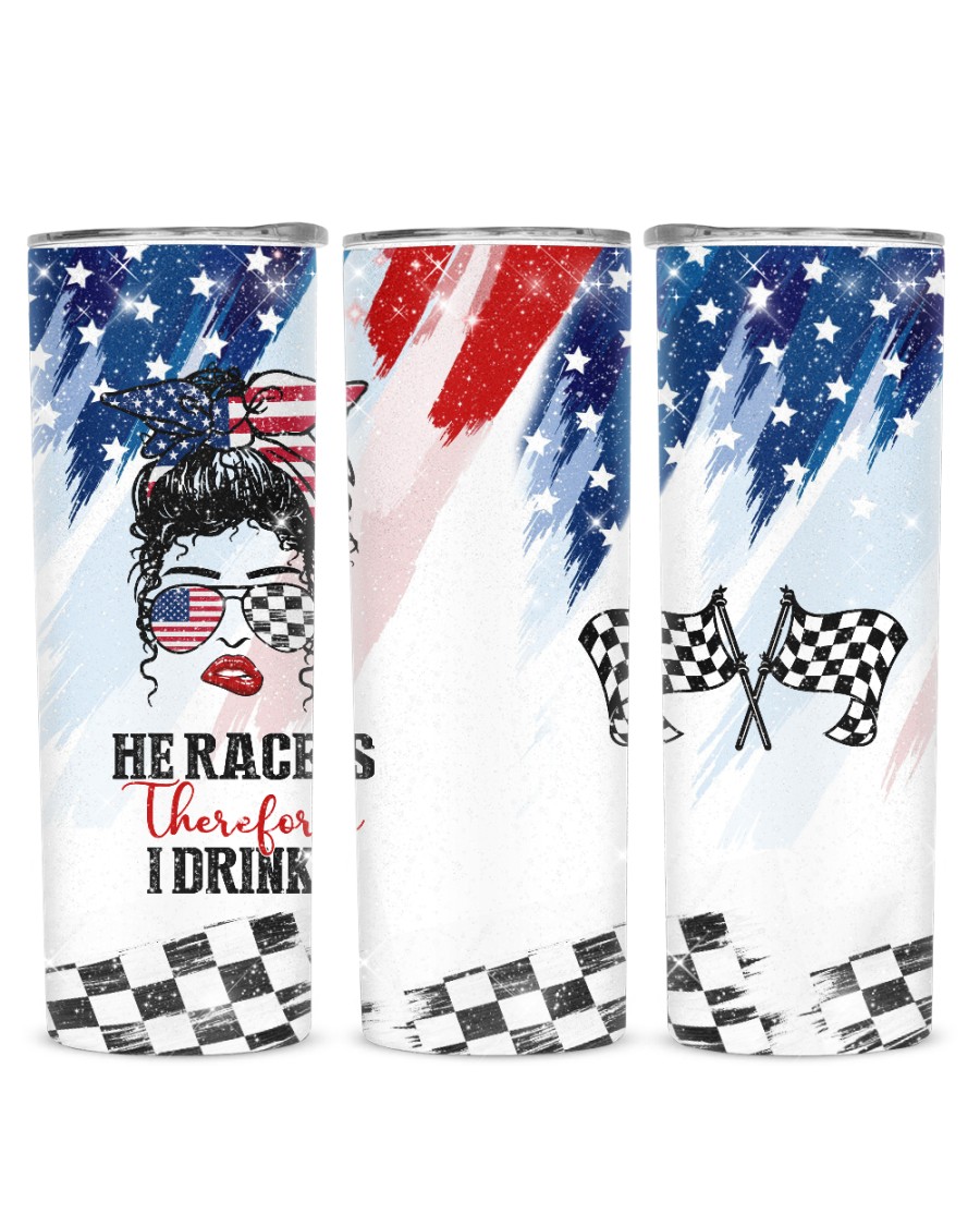 He races therefore I drink glitter tumbler - LIMITED EDITION 5 1 He races therefore I drink glitter tumbler 1