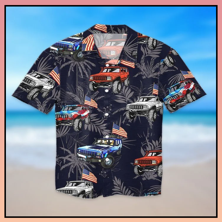 Jeep Cherokee XJ flag hawaiian shirt and short - LIMITED EDITION 4 10 Jeep Cherokee XJ flag hawaiian shirt and short 1 1