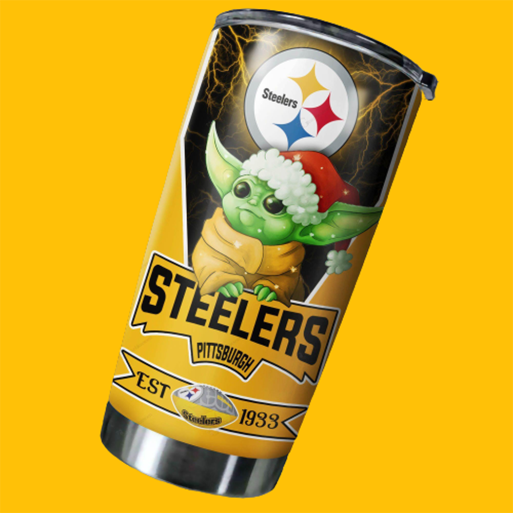 Pittsburgh Steelers NFL Christmas Baby Yoda Tumbler 3 Pittsburgh Steelers NFL Christmas Baby Yoda 20oz Tumbler3